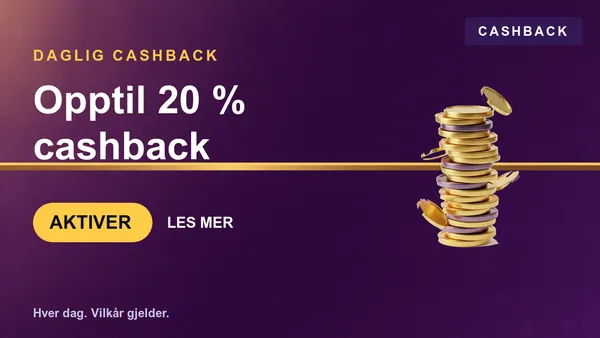 Kampanjebilde: Daglig cashback opptil 20 %