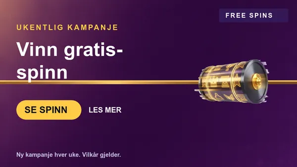 Kampanjebilde: Ukentlig free spins-kampanje